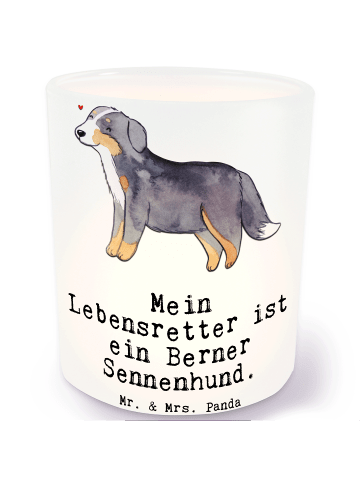 Mr. & Mrs. Panda Windlicht Kerzenhalter Berner Sennenhund Lebens... in Transparent
