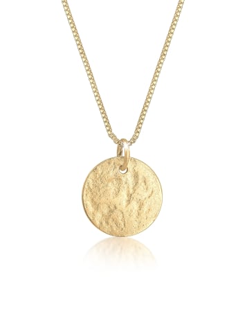 Elli Halskette 925 Sterling Silber Kreis, Geo, Plättchen in Gold