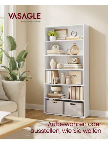 VASAGLE Regal Custos in Weiß - (B)80 x (H)160.7 x (T)24 cm