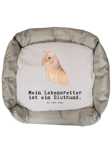 Mr. & Mrs. Panda Hundekissen Bloodhound Lebensretter mit Spruch in Grau Pastell