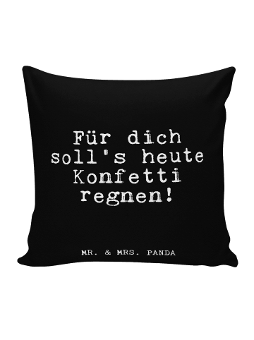 Mr. & Mrs. Panda Kissen 40x40 Für dich soll's heute... mit Spruch in Schwarz