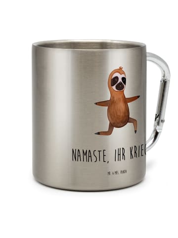 Mr. & Mrs. Panda Tasse Faultier Yoga mit Spruch in Silber