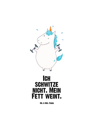 Mr. & Mrs. Panda Edelstahlflasche Einhorn Fitness mit Spruch in Weiß