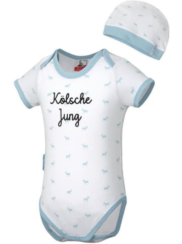 Fußballverein 1. FC Köln Kinder Langarmbody "Baby Set Kölsche Jung" in Weiß