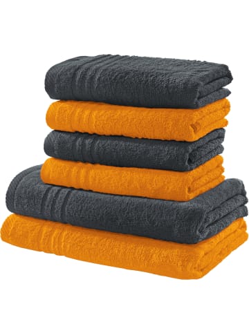 REDBEST Frottier Frottier-Set 2-farbig 6-tlg. New York in orange-anthrazit