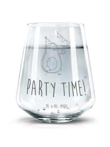 Mr. & Mrs. Panda Trinkglas Avocado Party Zeit mit Spruch in Transparent
