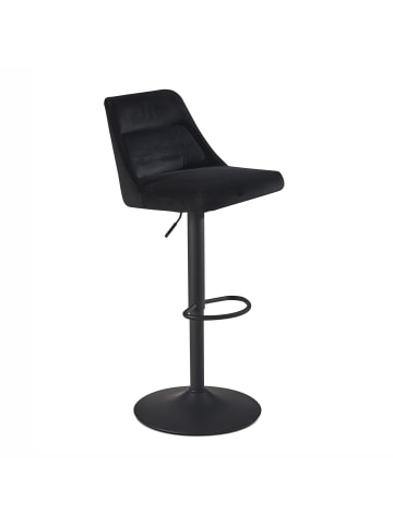 KADIMA DESIGN Barhocker Samt Hocker mit Lehne 86 - 106 cm, Küchenhocker in Schwarz