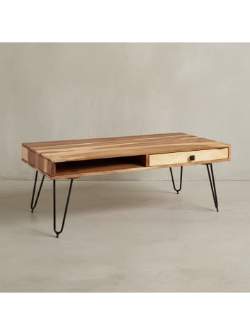 KADIMA DESIGN Couchtisch BAGLI Massiv-Holz 110 cm breit Wohnzimmer-Tisch in Akazie