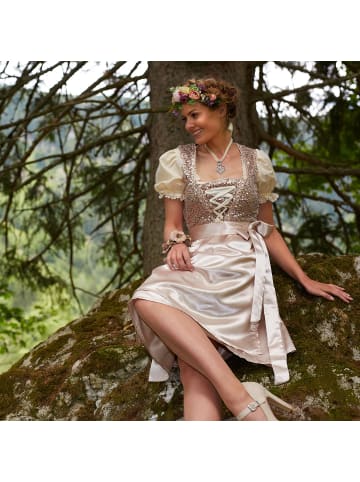 tectake Frauenkostüm Mini-Dirndl Burgau Modell 1 in beige