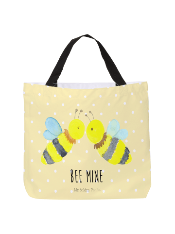 Mr. & Mrs. Panda Einkaufstasche Biene Liebe mit Spruch in Gelb Pastell