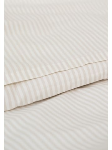 MELA Perkal Bettwäsche Set Style MAJULI Stripes in birke - naturweiss gestreift