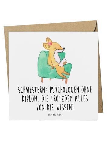 Mr. & Mrs. Panda Deluxe Karte Schwestern Psychologen mit Spruch in Weiß
