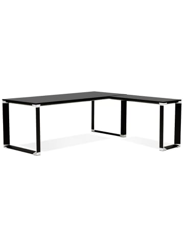 KADIMA DESIGN Eckschreibtisch 200x200 cm geräumig minimalistisch, Schreibtisch in Schwarz