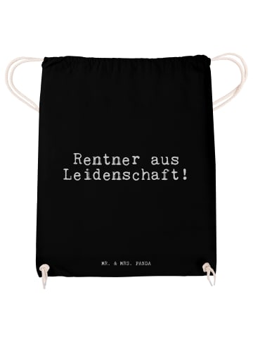 Mr. & Mrs. Panda Jutebeutel Rentner aus Leidenschaft!  mit Spruch in Schwarz