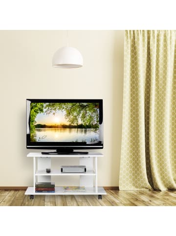 relaxdays TV Board in Weiß - (B)80 x (H)45 x (T)40 cm