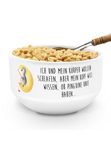 Mr. & Mrs. Panda Schüssel Pinguin Mond mit Spruch in Weiß