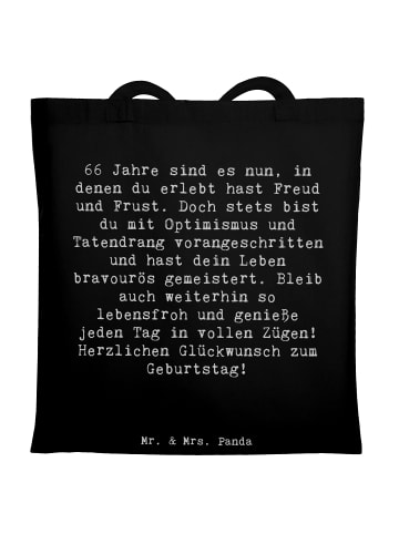 Mr. & Mrs. Panda Schultasche Spruch 66. Geburtstag mit Spruch in Schwarz