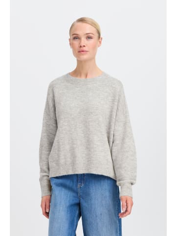 b. young Strickpullover langarm BYMONNA Baggy fit in Mid Grey Melange