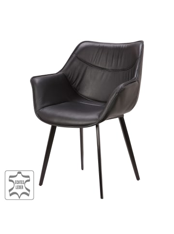 home24 home24 Esszimmerstuhl im Industrial-Stil in Schwarz