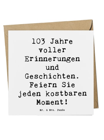 Mr. & Mrs. Panda Einladungskarte Spruch 103. Geburtstag Erinneru... in Weiß
