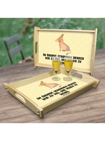 Mr. & Mrs. Panda Dekotablett Esel mit Spruch in Gelb Pastell