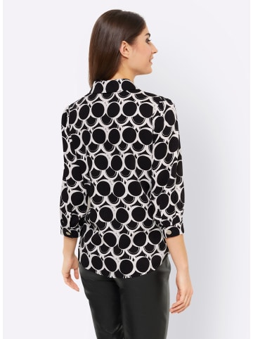 Heine Druckbluse in schwarz-ecru-bedruckt