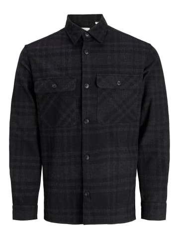 JACK & JONES PLUS Overshirt in Black Beauty