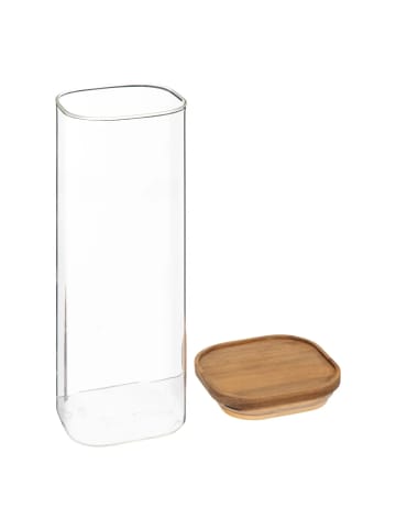 5five Simply Smart Glasbehälter für Lebensmittel, 2 l in Braun, (B) 10,7 x (H) 26 x (L) 10,7 cm