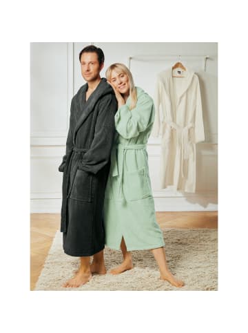 Erwin Müller Frottier Unisex-Bademantel mit Kapuze Achberg in anthrazit