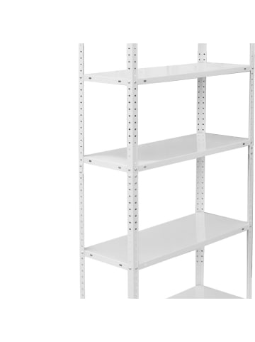 relaxdays 2 x Lagerregal in Weiß - (B)75 x (H)150 x (T)30 cm