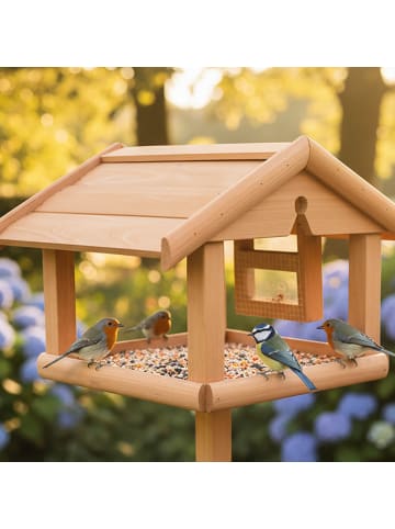relaxdays Vogelfutterhaus in Orange - (B)50 x (H)117 x (T)50 cm