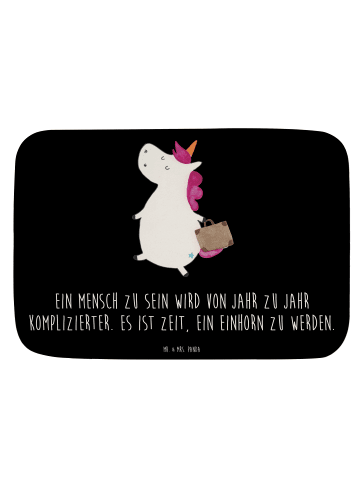 Mr. & Mrs. Panda Duschvorleger Einhorn Koffer mit Spruch in Schwarz