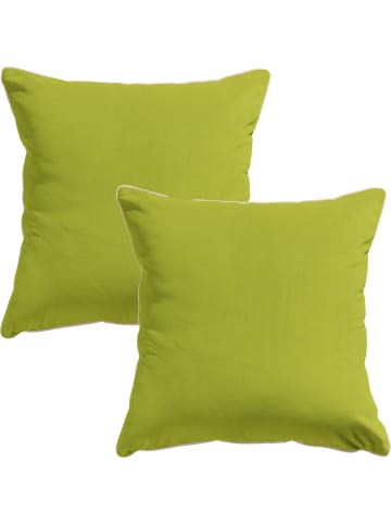 Erwin Müller Nicky-Velours, Samt Kissenhülle 2er-Pack Manchester in apfelgrün