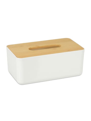 Kosmetiktücher Box in Weiß/ Natur - (B)23 x (H)10 x (T)13 cm