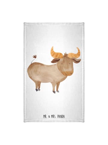 Mr. & Mrs. Panda Handtuch Sternzeichen Stier ohne Spruch in Weiß