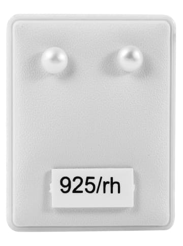 Adeliás Damen Ohrringe – Ohrstecker aus 925 Silber mit Süßwasserperle in weiß