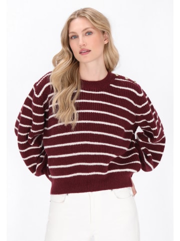 DreiMaster Women Sweater in wine red offwhite