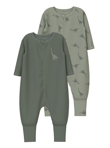 name it Schlafstrampler NBMNIGHTSUIT DINO in agave green