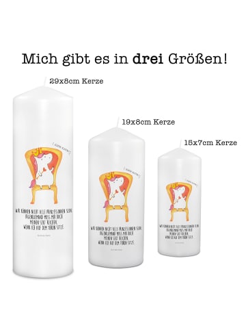Mr. & Mrs. Panda Kerze Einhorn König mit Spruch in Weiß