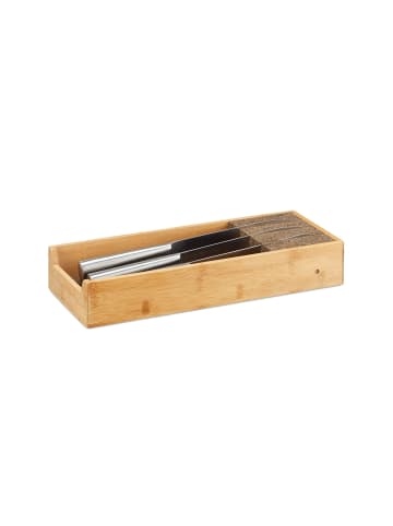 relaxdays Messerhalter in Natur - (B)38 x (H)6,5 x (T)15,5 cm