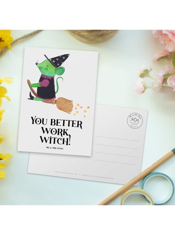 Mr. & Mrs. Panda Grußkarte Halloween Hexenpower mit Spruch in Weiß