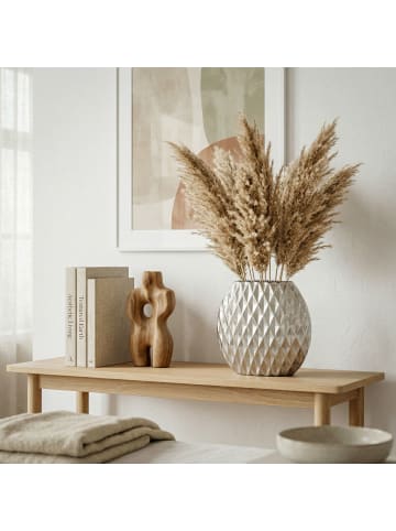 FineBuy Vase in Silber / Aluminium / 34x13x32