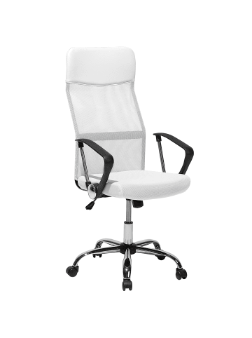Beliani Bürostuhl DESIGN in Weiß/Schwarz/Silber - (W) 63 x (H) 109 x (L) 63 cm