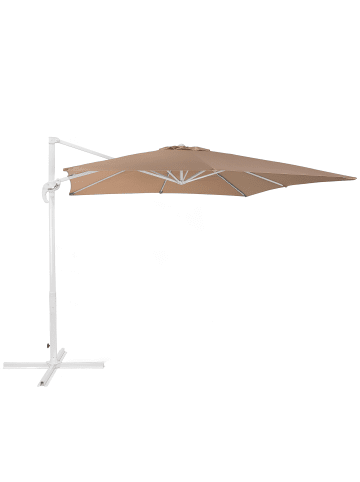 Beliani Ampelschirm MONZA in Beige/Weiß - (W) 250 x (H) 235 x (L) 250 cm