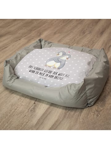 Mr. & Mrs. Panda Katzenkorb Pinguine Kuscheln mit Spruch in Grau Pastell