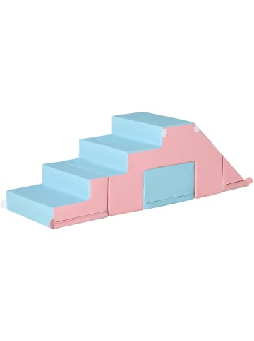 HOMCOM Bausteinset in Rosa & Blau 147L x 49B x 47H cm