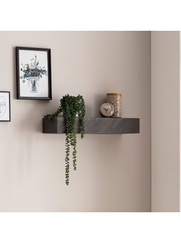 KADIMA DESIGN Wandregal 60x10x20 cm Mango Massivholz / Steinoptik Hängeregal Modern