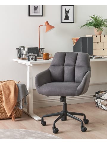 Beliani Bürostuhl PALMDALE in Grau/Schwarz - (W) 58 x (H) 84 x (L) 61 cm