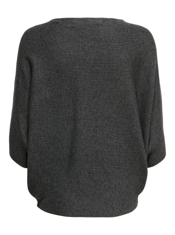 JACQUELINE de YONG Pullover Feinstrick Sweatshirt JDYNEW BEHAVE BATSLEEVE Sweater in Dunkelgrau