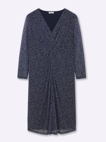 sheego Mesh-Kleid in tiefblau-bedruckt